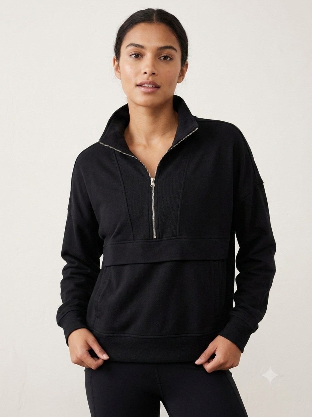 Danskin Black Quarter Zip Hoodie Size Large - NWOT